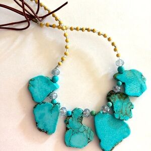 Faux turquoise stone necklace